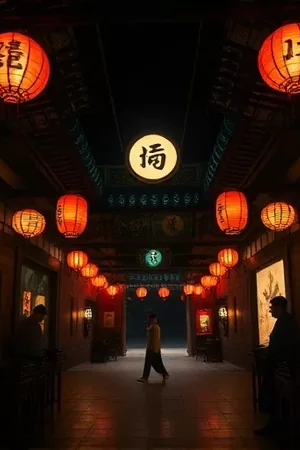 听风说书人剧集海报，茶馆里说书人敲下醒木的瞬间