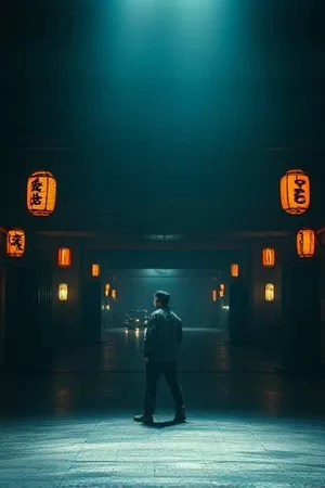 雨巷茶馆剧集海报，青石巷口茶馆的木格窗与雨帘