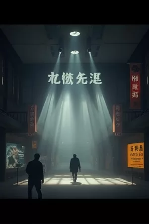 长风渡月剧集竖版海报，男女主角站在雨夜街头对视